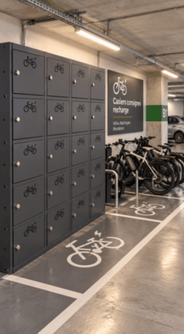 Consigne vélo avec recharge pour résidences